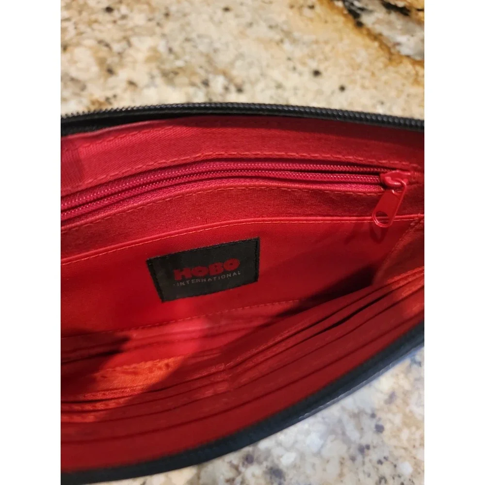 HOBO BAGS Vida clutch wristlet bag Black leather.  11